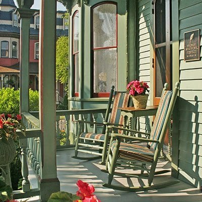 Special Events banner- chairs on porch